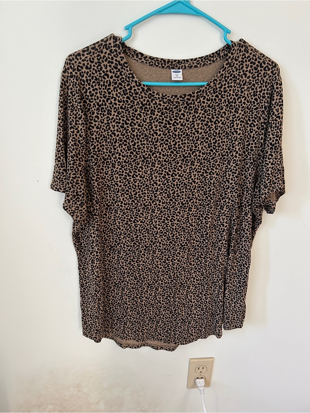 Old Navy Brown Leopard Print Short Sleeve Top
